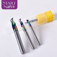 Startnow revêtement fraises pour alliage d'aluminium une flûte spirale Bits fraise en bout carbure de tungstène gravure CNC routeur
