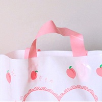 Sacs en plastique personnalisés avec poignée souple et soufflet de fond – Sacs de courses « Merci » avec poignée souple et soufflet de fond