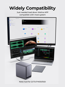 Boîtier <span class=keywords><strong>NAS</strong></span> 2 baies neuf pour bureau à domicile, interface <span class=keywords><strong>SSD</strong></span>, réseau LAN personnel partagé, cloud privé, carte mère - Product Image 5