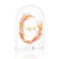 Jüdisches Judaica-Geschenk: Lucite-Aquarellblumen-Tzedakah-Box, transparente Acryl-Spendenbox, hebräische Spendenbox zur Geldsammlung