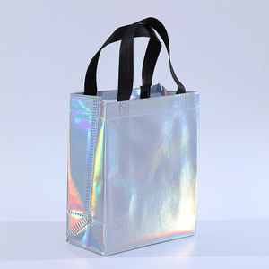 <span class=keywords><strong>Sac</strong></span> fourre-tout non tissé imperméable brillant <span class=keywords><strong>Sac</strong></span> à provisions écologique réutilisable pour un usage quotidien Voyage d'épicerie - Product Image 6