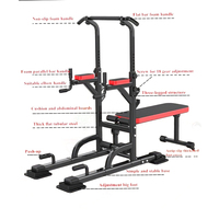 Multifuncional Pull up Station Home Gym Equipment Power Tower Dip Station con Banco