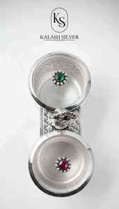 Ensemble de récipients à fruits secs en argent pur 925, bols de service en argent indien faits à la main pour la maison, les repas, les cadeaux et les occasions festives - Product Image 2