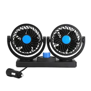 12V DC Electric Dual/Single Head Car Fan Quiet Strong Dashboard Cooling Air Fan for SUV RV Boat Auto Vehicles