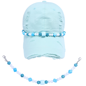 Gorra trucker de malla con cuentas estilo Y2K, cadena y dije de diamantes de imitación rojo y negro, accesorios de moda DIY para sombreros de fiesta western - Product Image 1