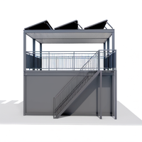 Maison Conteneur Solaire Écologique à Deux Étages, Maison en Acier Modulaire Pliable et Démontable de Haute Technologie pour Usage Domestique ou Bureau