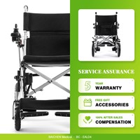 Fauteuil roulant pliable en alliage d'aluminium léger de 14,8 kg, moteur sans balais de 190 W, fauteuil roulant électrique portable
