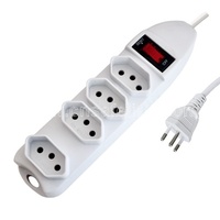 Stop Kontak Ekstensi Multi Soket 4 Lubang dengan Saklar Reset/Off 10A 250V~