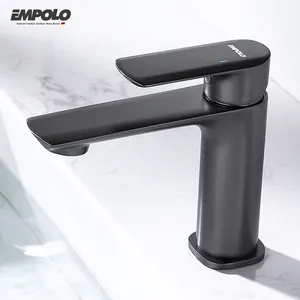 EMPOLO-grifo de latón de diseño moderno para baño, mezclador de agua, grifería de baño con mango de Zinc y grafito