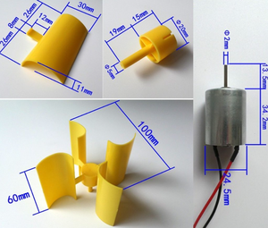 미니 풍력 터빈 발전기 DC 모터 LED <span class=keywords><strong>DIY</strong></span> 키트 세트 어린이 조립 장난감 - Product Image 4