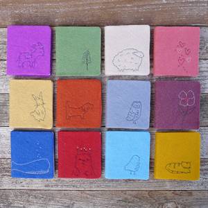 LABON Carnet <span class=keywords><strong>miniature</strong></span> en feutre de laine brodé d'animaux, carnet de croquis, carnet de poche, journal de voyage artistique, cadeau, vente en gros - Product Image 2