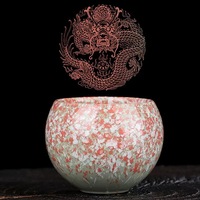 Ensemble de 5 tasses à thé en céramique Jianzhan, émaillées au four Tenmoku, faites à la main, pour le thé Kung Fu chinois, cadeau d'affaires