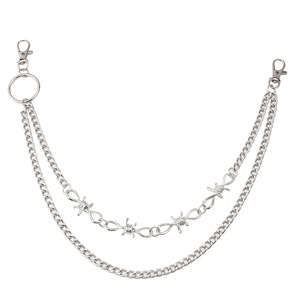 Spike Double Layer Pants <b>Chain</b> Zinc Alloy Hip Hop Casual <b>Waist</b> <b>Chain</b> With Double Ring For Fashion Body <b>Chain</b> - Product Image 5