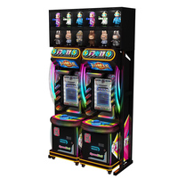 Machine d'arcade à monnayeur avec lumières néon colorées, en plastique et PVC, équipement de jeu pour la distribution de cadeaux et de récompenses en forme de poupées