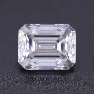 Synthetic Manufacturer Moissanite White Color Emerald Cut Moissanite Diamond with GRA Certificate