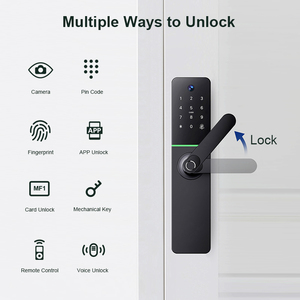 Liliwise Nhà Máy Bán Buôn Kỹ Thuật Số Cửa Khóa Mật Khẩu Tuya Ứng Dụng Không Thấm Nước Vân Tay 3D Mặt Máy Ảnh Thông Minh Khóa Với Màn Hình - Product Image 2