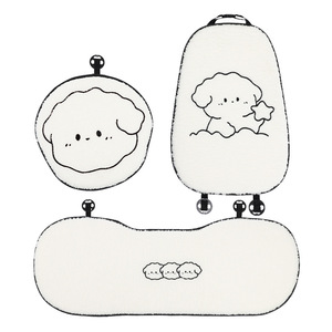 Coussins de siège de voiture en peluche, ensemble complet, chauds pour l'hiver, décoratifs pour l'arrière, style chiot, en laine d'agneau, antidérapants - Product Image 5