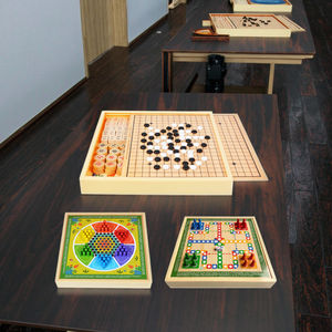 Precios Económicos, Gran Venta, Damas Chinas, Ajedrez Volador 2 en 1, Juego de Mesa de Madera, Caja de Ajedrez Plegable, Ecológico, Juego de Interior - Product Image 1