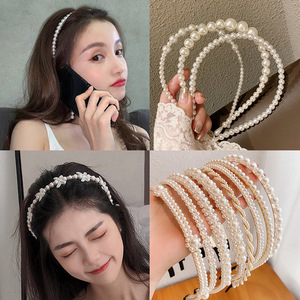 Serre-tête en plastique blanc pur de qualité supérieure avec perles pour filles - Product Image 6