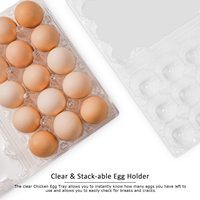 Carton à œufs rectangulaire transparent à 15 trous en plastique avec matériau PET recyclé pour le stockage domestique et en supermarché au réfrigérateur