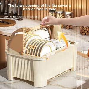 Ripiano scolapiatti coperto ciotole scatola portaoggetti lavello da cucina Organizer scaffali porta stendino per piano di lavoro - Product Image 3