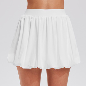 Jupe de sport taille haute pour femme avec logo personnalisé, jupe bulle d'été avec short intégré, pour padel, pickleball, badminton, tennis, avec poches latérales - Product Image 3