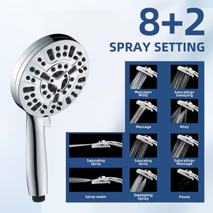 Pommeau de <span class=keywords><strong>douche</strong></span> à main de salle de bain écologique à haute pression à 10 fonctions avec <span class=keywords><strong>tuyau</strong></span> de support - Product Image 3