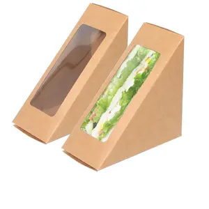 Custom Printing Kraft Paper Sandwich Packaging Box With Window