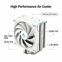 DeepCool AK400 DIGITAL WH CPU Air Cooler for Intel LGA1700 1200 115X and AMD AM5 AM4 with Status Display White