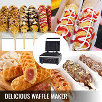 Machine à gaufres commerciale Hotdog Gaufrier 0-300 degrés Gaufrier antiadhésif 220v