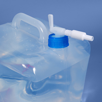 Bidon semi-pliable avec tube télescopique, conteneur portable de stockage d'eau, utilisation en cas d'urgence pour le camping