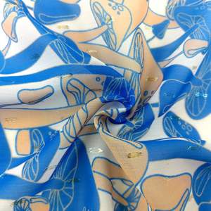 100% Polyester tissé Textile nouveau Design champignon motif <span class=keywords><strong>tissu</strong></span> en mousseline de soie pour les robes de mariée des filles - Product Image 5