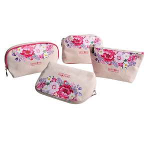 Bsci/Sedex/Iso Woman Bags Vietnam FactoryMonogram Cosmetic Bag Patch Canvas with Zipper for Make up Travel - Product Image 1