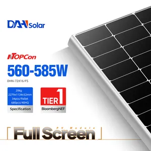 Tier 1 72 hücreleri TOPCon yarım hücre EU 560 w 565w 570w çerçevesiz güneş modulos fotovoltaico ab için