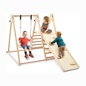 Children Indoor Jungle Gym Wooden <b>Rocking</b> <b>Chair</b> Climbing Frame Montessori Climbing Furniture - Product Image 2
