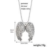 Collier vintage gothique avec ailes d'ange, chaîne en acier inoxydable, pendentif plume d'ange gardien en alliage, cadeaux