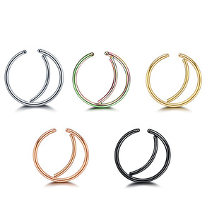 Anillos de <span class=keywords><strong>Nariz</strong></span> de Acero Inoxidable con Diseño de Luna, Sin Perforación, de Moda, <span class=keywords><strong>Precio</strong></span> de Fábrica al por Mayor de Daicy - Product Image 2