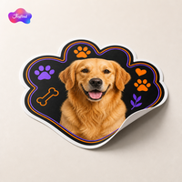 Stiker Hewan Peliharaan Custom Die Cut 3 Inch Vinyl Matte Stiker Grafis Anjing Golden Retriever untuk Kemasan Hadiah Stiker Die Cut