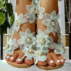Sandalias de plataforma con diseño de girasol 3D para mujer, talla grande, estilo slip-on, a la moda, para verano, sandalias abiertas de moda para exteriores. - Product Image 3