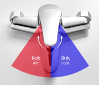 Système de douche à main en laiton avec thermostat chaud/froid, construction entièrement en cuivre, jet doux - Idéal pour appartements et hôtels