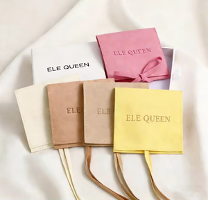 Custom Logo velvet Jewelry <b>Pouches</b> With <b>Drawstring</b> Closure, Soft Flap Design For Rings Earrings And Necklaces - Product Image 1
