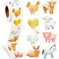 Étiquettes en rouleau de papier animaux astronautes au design personnalisé Autocollant de récompense pour enseignants Autocollants planètes rondes