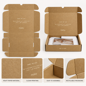 Custom Printed Flat Pack Kraft Mailer <b>Box</b> Corrugated Shipping <b>Box</b> Recycled Paper E-commerce Packaging <b>Box</b> For Clothing Cosmetics - Product Image 3
