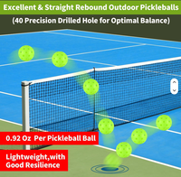 Ball de pickleball de haute qualité à 40 trous, moulé par rotation, pour l'extérieur, conforme aux normes de certification USAPA pour une utilisation compétitive