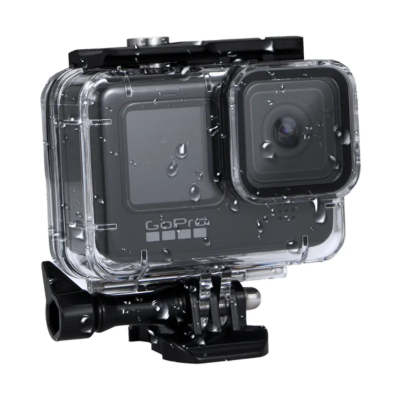 เคสสำหรับ Gopro Hero 8 9 10สีดำกันน้ำได้,เคสสำหรับถ่ายภาพขนาด50ม. พร้อมอุปกรณ์เสริมตัวยึด