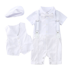<span class=keywords><strong>Costume</strong></span> de baptême transfrontalier d'un an pour bébé garçons été nouvelle combinaison une pièce pour homme livraison directe vêtements pour enfants - Product Image 3