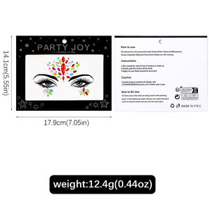 Autocollants temporaires pour le visage et le corps, décorations de cristal pour femmes et enfants, strass, pierres précieuses, yeux de sirène, rave - Product Image 6