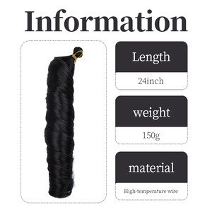 BELEZA 24 #   Extensions capillaires synthétiques tressées au crochet pour femmes africaines, couleur teinte, 24 pouces, 150g, boucles françaises pré-collées, en promotion - Product Image 2