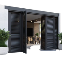 Porte à persiennes horizontales en aluminium pliable Rolansini, cadre moderne pour extérieur, certifiée AS2047, anti-corrosion