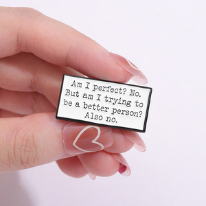 Pin esmaltado perfecto, tratando de ser una mejor persona, citas inspiradoras, lema, insignias, mochila de solapa, joyería de Metal al por mayor - Product Image 4